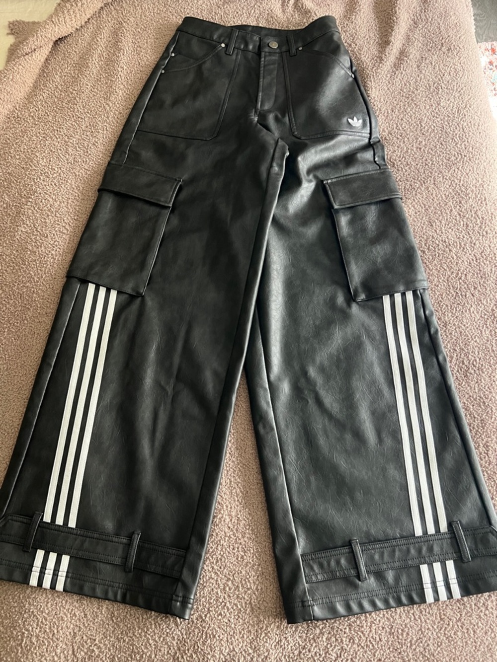adidas Adilenium Season 3 Vintage Faux Leather Cargo Pants - Picture 4 of 6